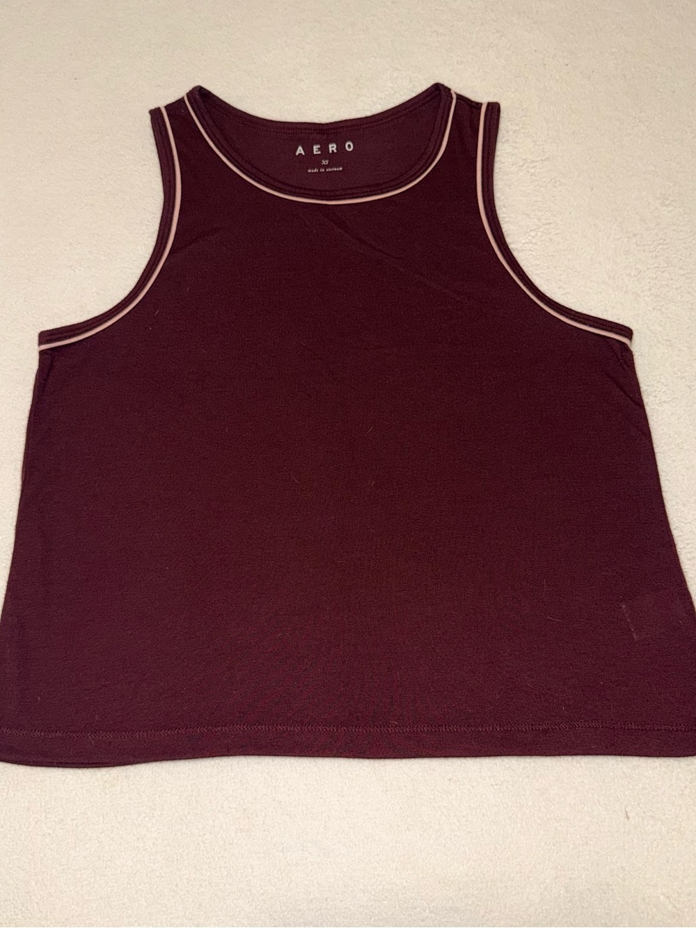 AERO Women's Burgundy Tank with Cream Trim